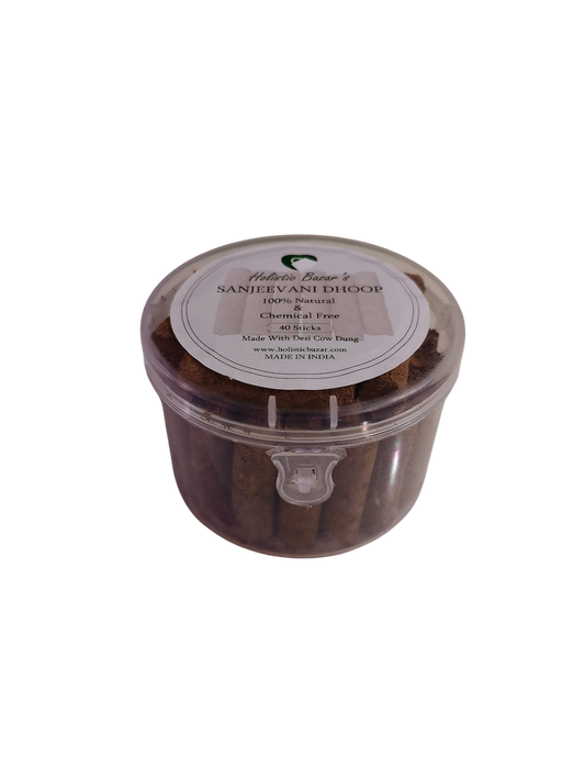 Sanjeevani Dhoop (Pack of 40 Sticks) | Made with Cow Dung | Pure Organic Dhoop