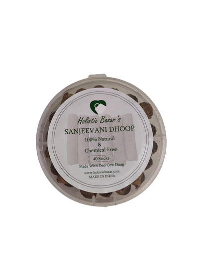 Sanjeevani Dhoop (Pack of 40 Sticks) | Made with Cow Dung | Pure Organic Dhoop